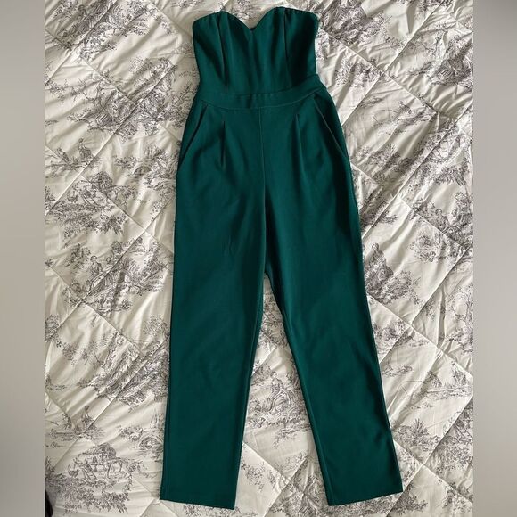 Express strapless jumpsuit in green size 0 - Picture 5 of 12